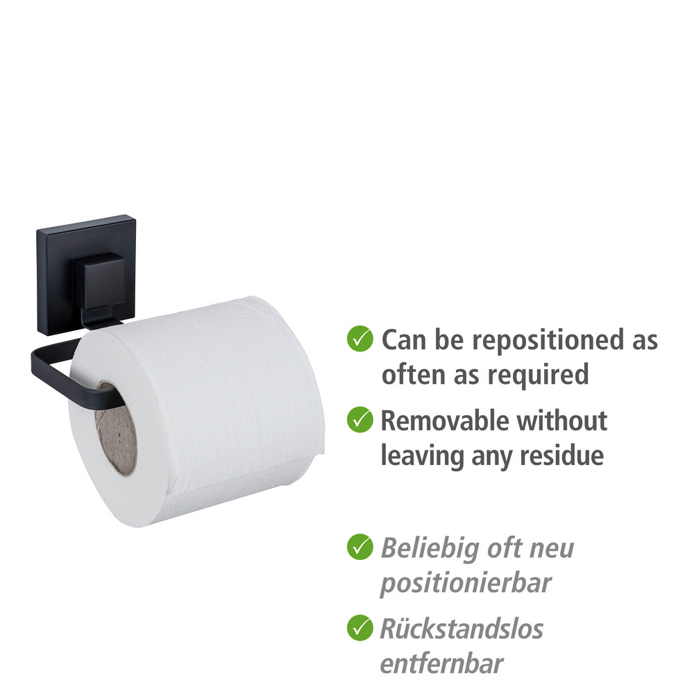 Distributeur de papier toilette Vacuum-Loc® Quadro Noir  Fixer sans percer