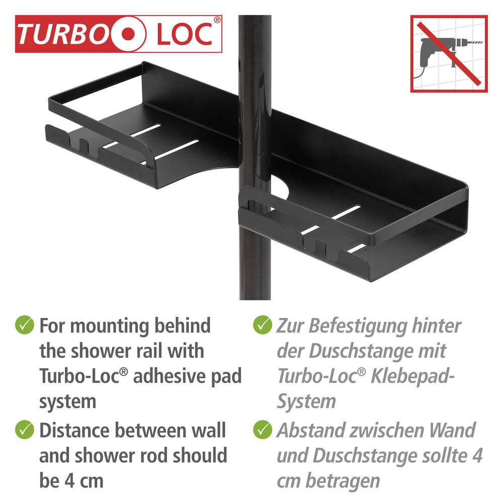 Étagère barre douche Turbo-Loc® Altarella S  en acier inoxydable