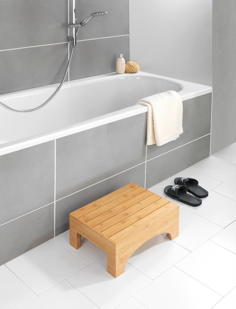 Marche pied salle de bain bois bambou, Bambusa, 40x30x15 cm  en Bambou