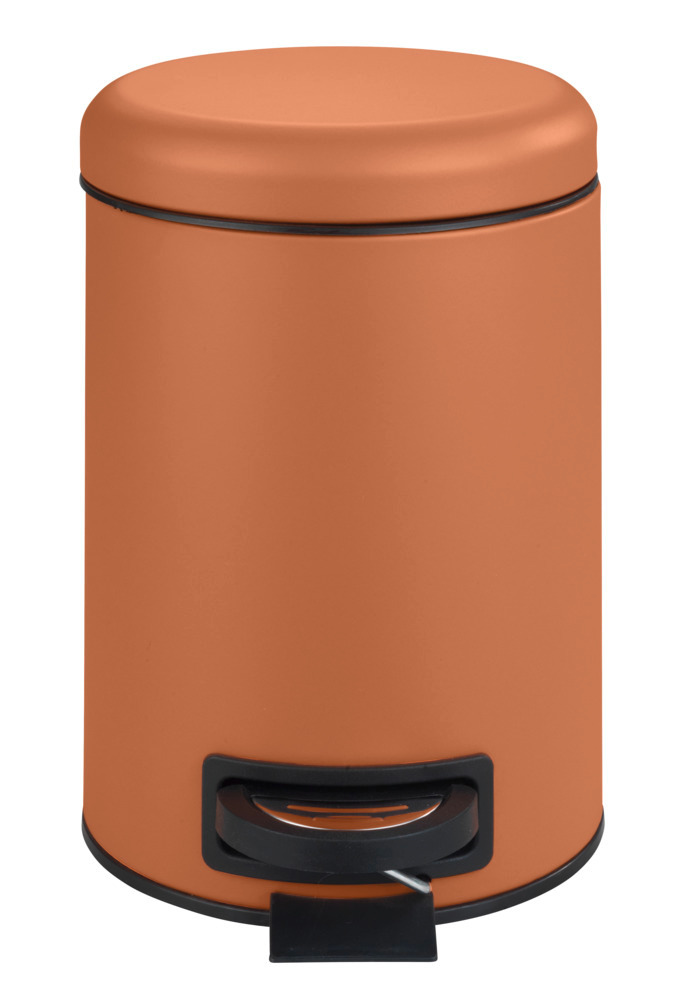 Poubelle à pédale Leman, 3L, petite poubelle salle de bain, acier terracotta  avec insert amovible