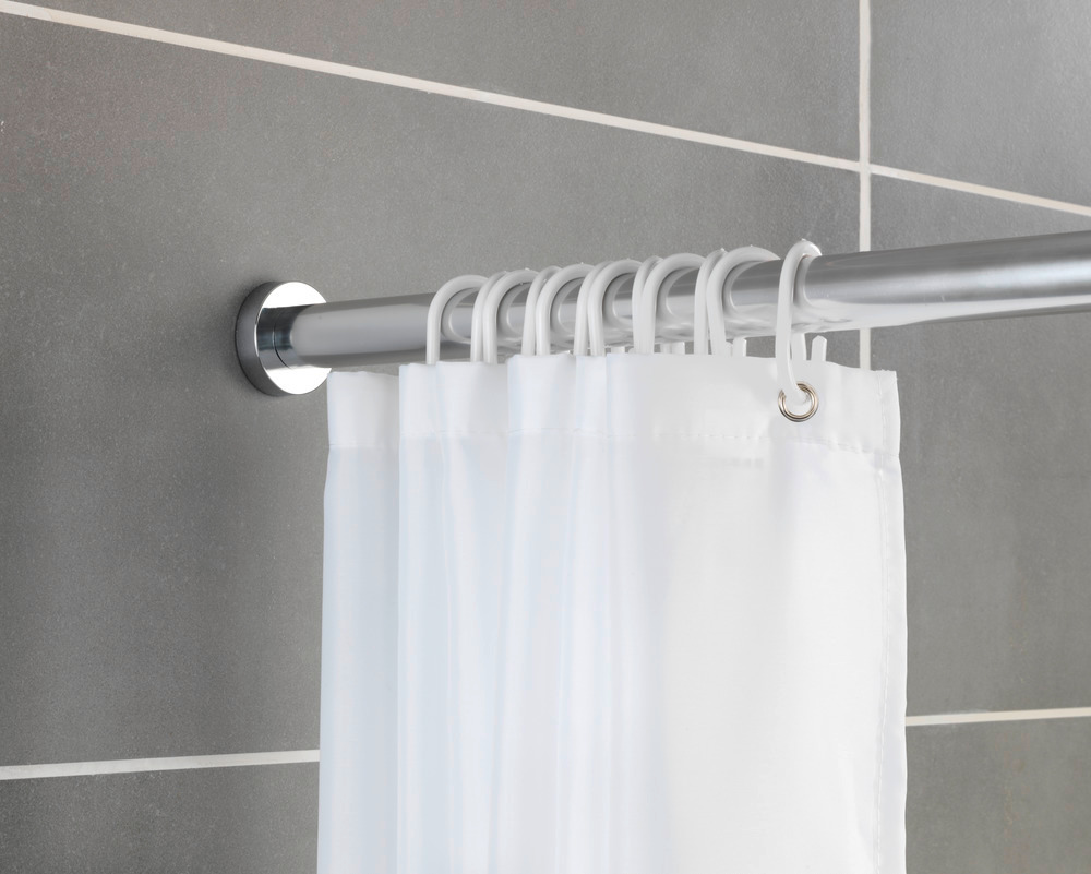 Barre de douche extensible, tringle rideau de douche 100% inox chromé, 110-185 cm  Tringle de douche extensible en aluminium inoxydable