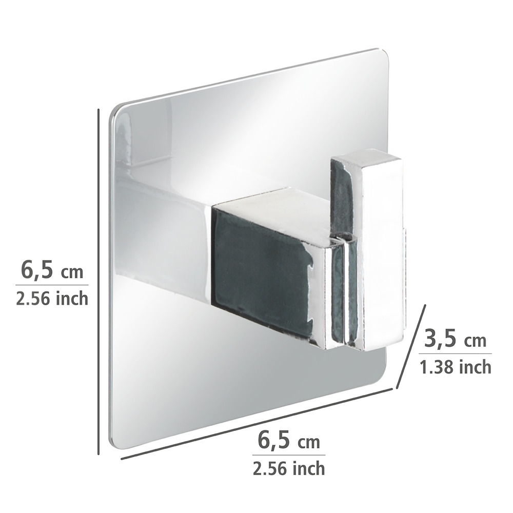 Turbo-Loc® cochet Mural Uno Quadro  acier inox, fixer sans percer