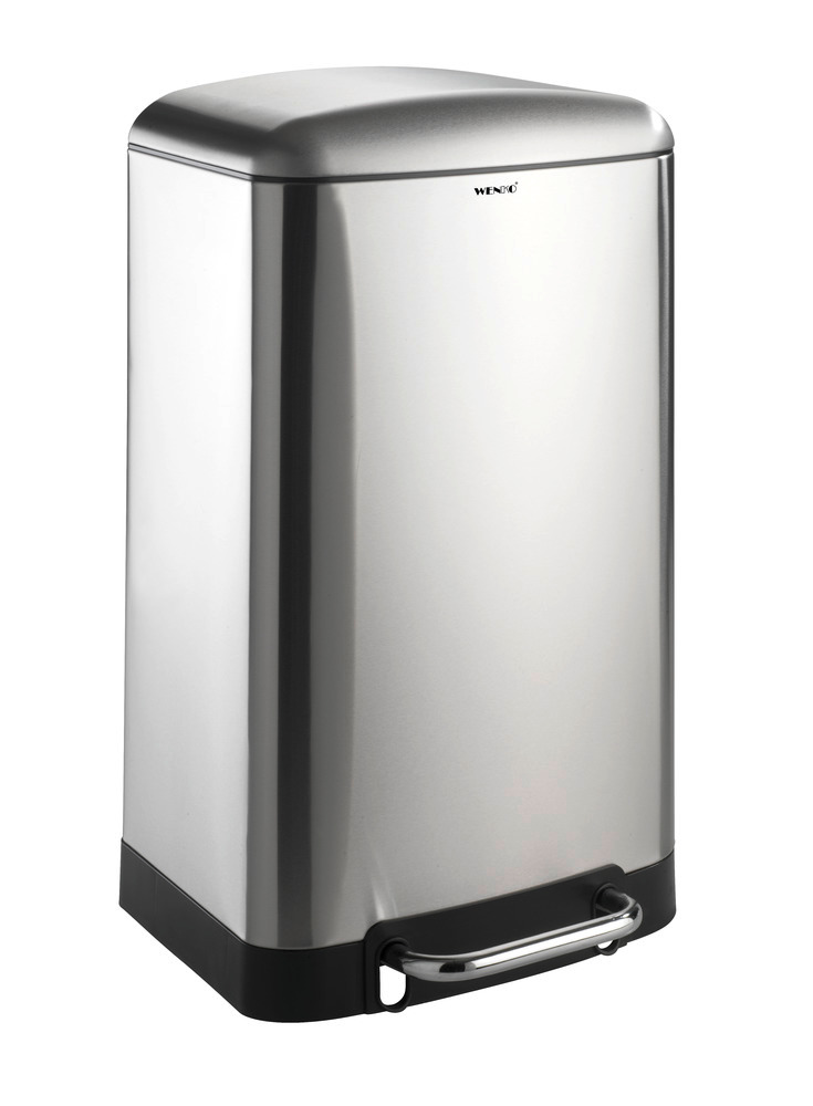 Poubelle à pédale Studio acier inox Easy-Close  30 l, abaissement automatique