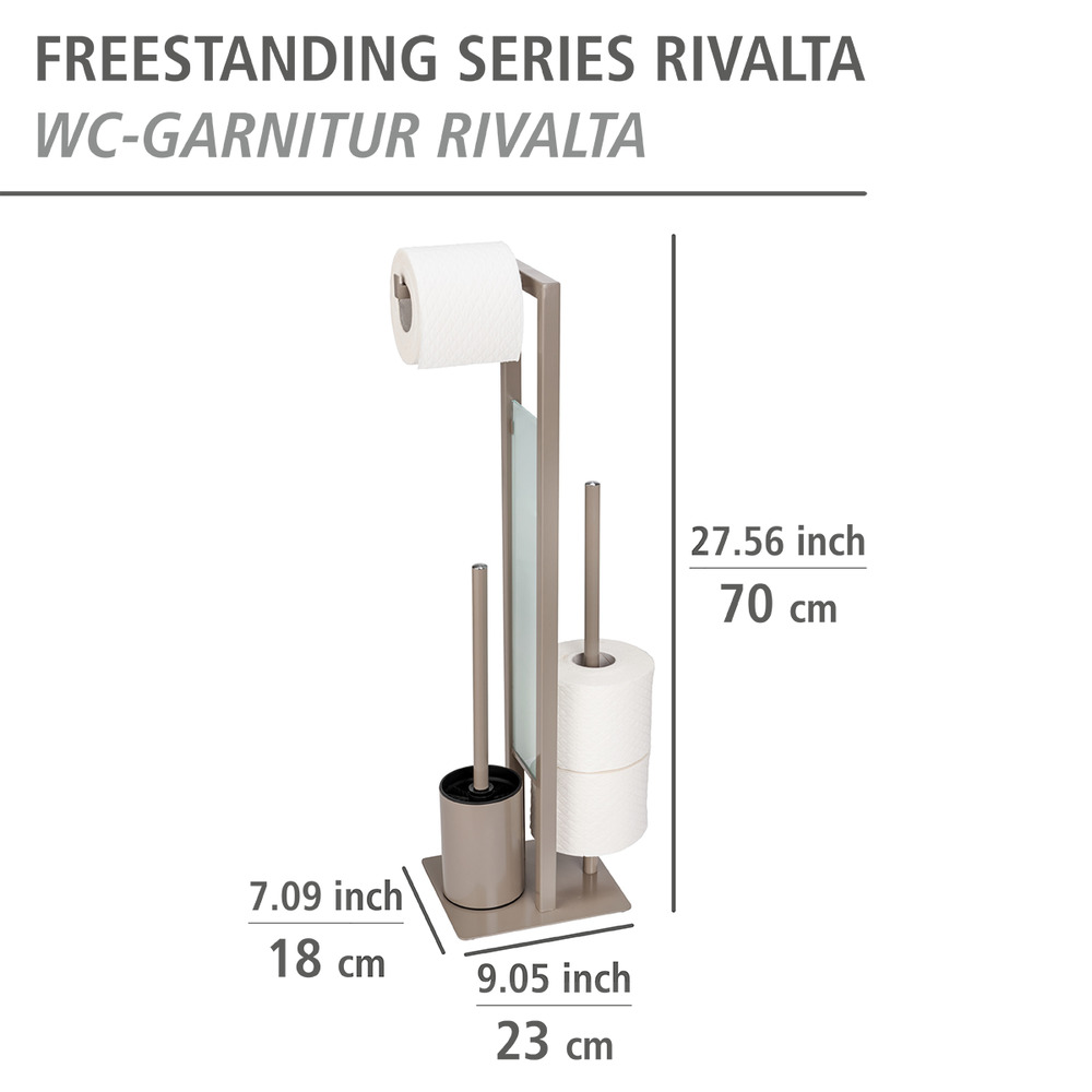 Combiné WC Rivalta, taupe  Plaque en verre de sécurité