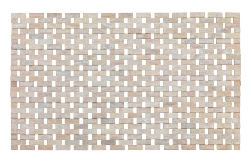 Tapis de bain Bamboo blanc, 50x80 cm, Bambou  bambou, 50 x 80 cm