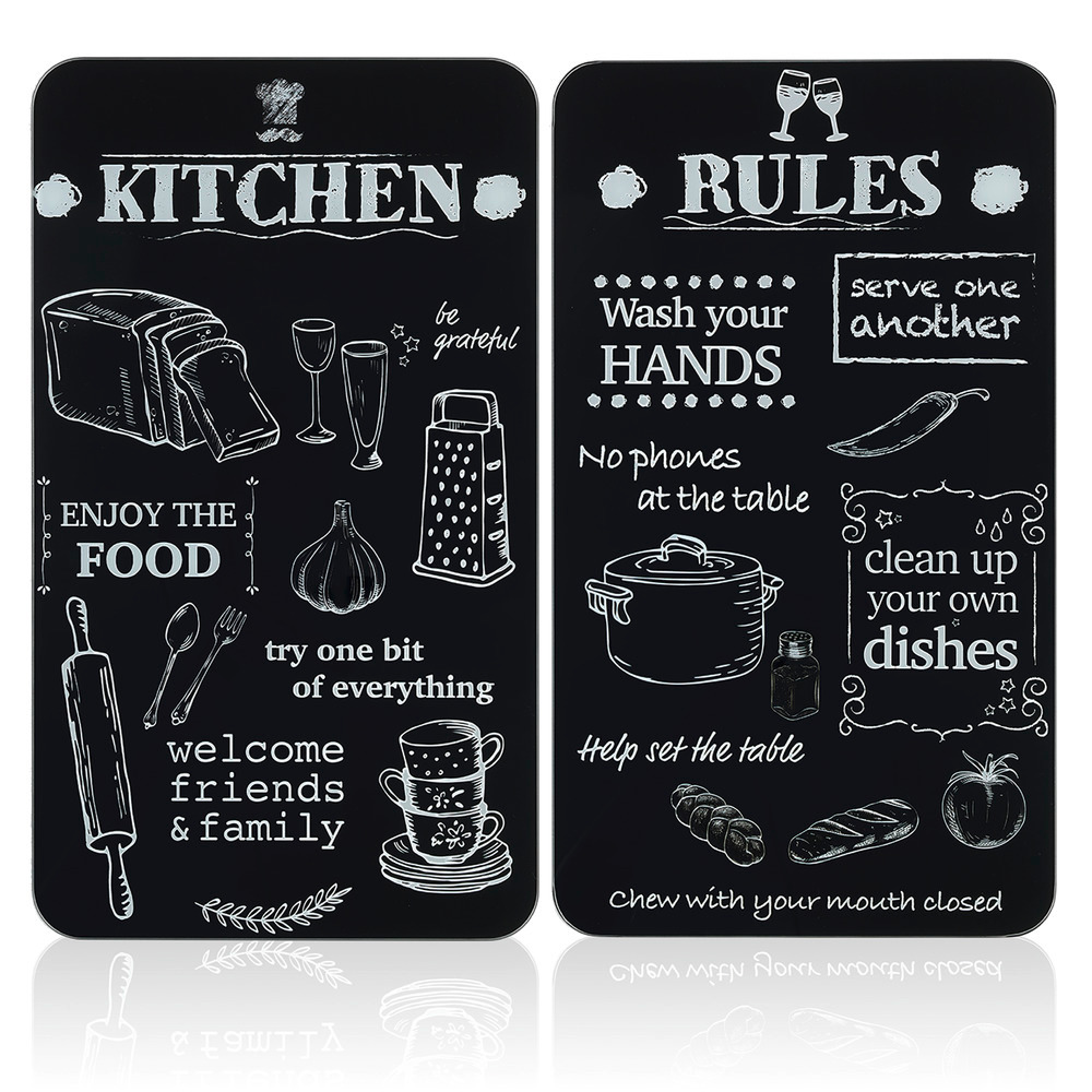 Couvercle Univ. 2pcs KITCHEN RULES  pour tous les types de cuisinières