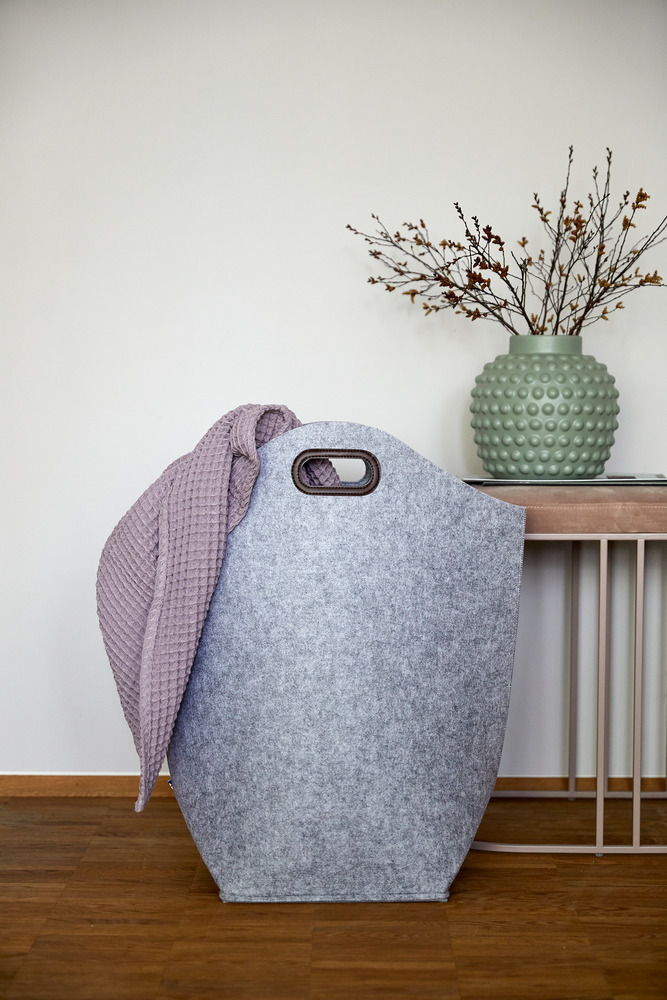 Panier à linge Feutre gris  sac à linge, 42 l