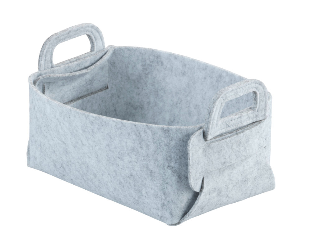 Panier en feutre Nina S Gris clair  Pliable et peu encombrant pour le rangement