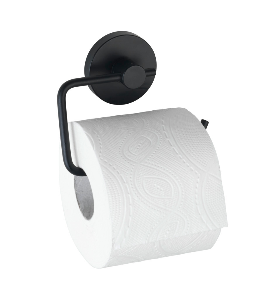 Porte Papier Toilette mural noir, solution sans perçage, innovation "Vacuum Loc Plus", Milazzo, Noir  Système "Vacuum Loc", fixer sans perçer