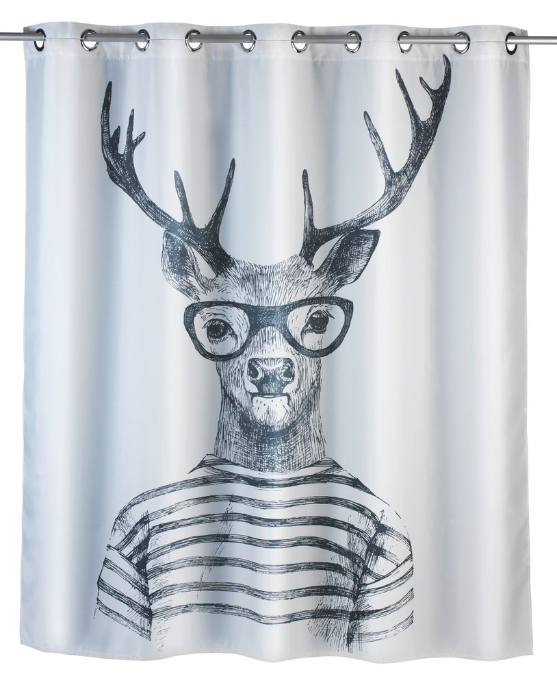 Rideau de douche anti-moisissure Flex Mr. Deer  lavable, 180 x 200 cm