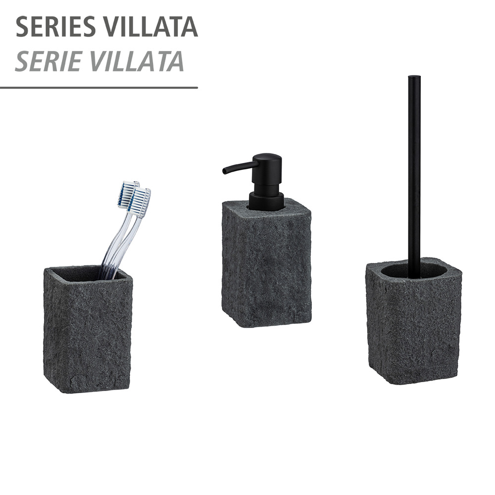 Distributeur de savon Villata Gris  polyrésine, capacité 300 ml