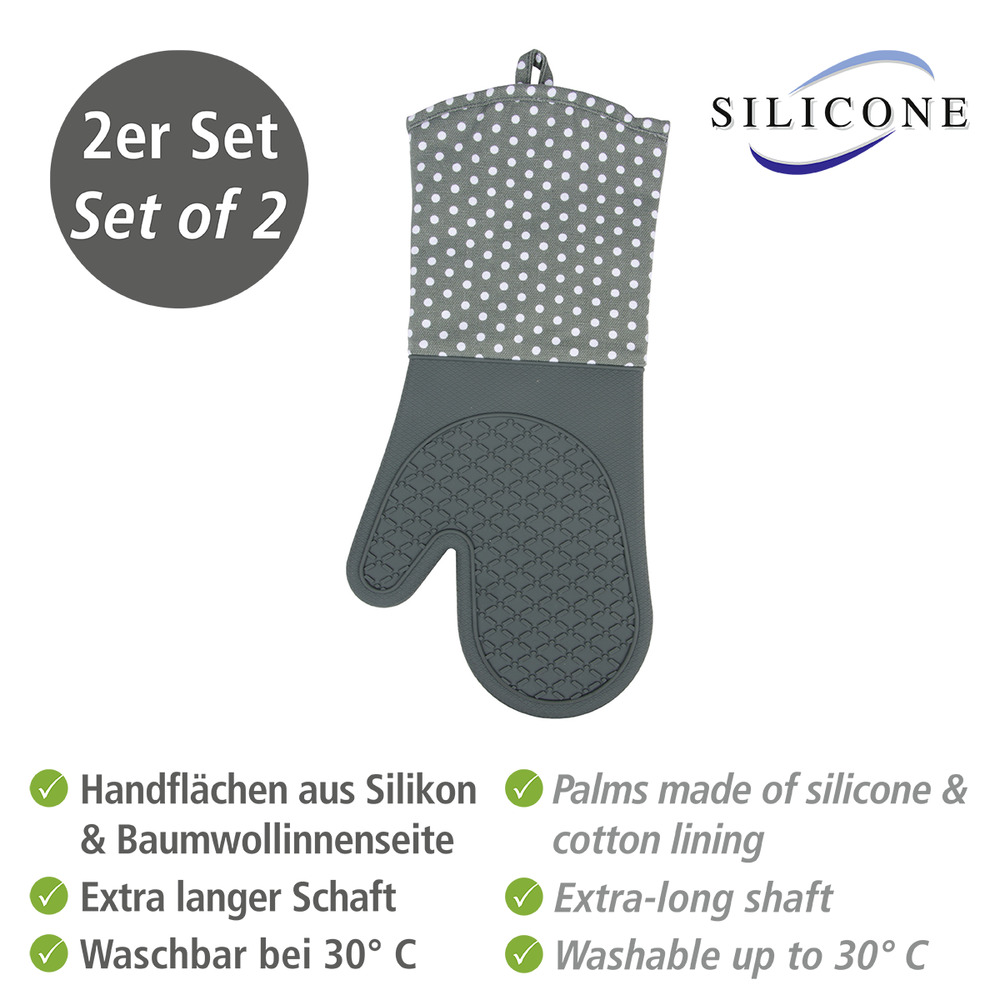 Gants de cuisine Silicone gris  1 paire