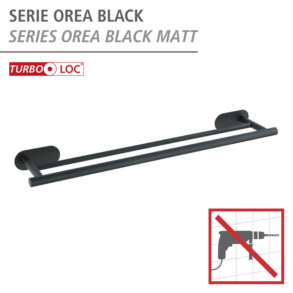 Turbo-Loc® barre porte-serviettes Duo Orea Black  acier inox