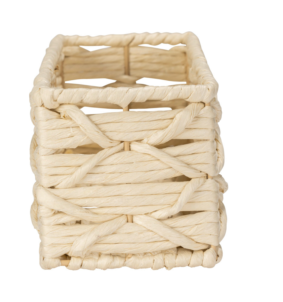 Boîte de rangement Vabriano Beige  en papier tressé de qualité supérieure