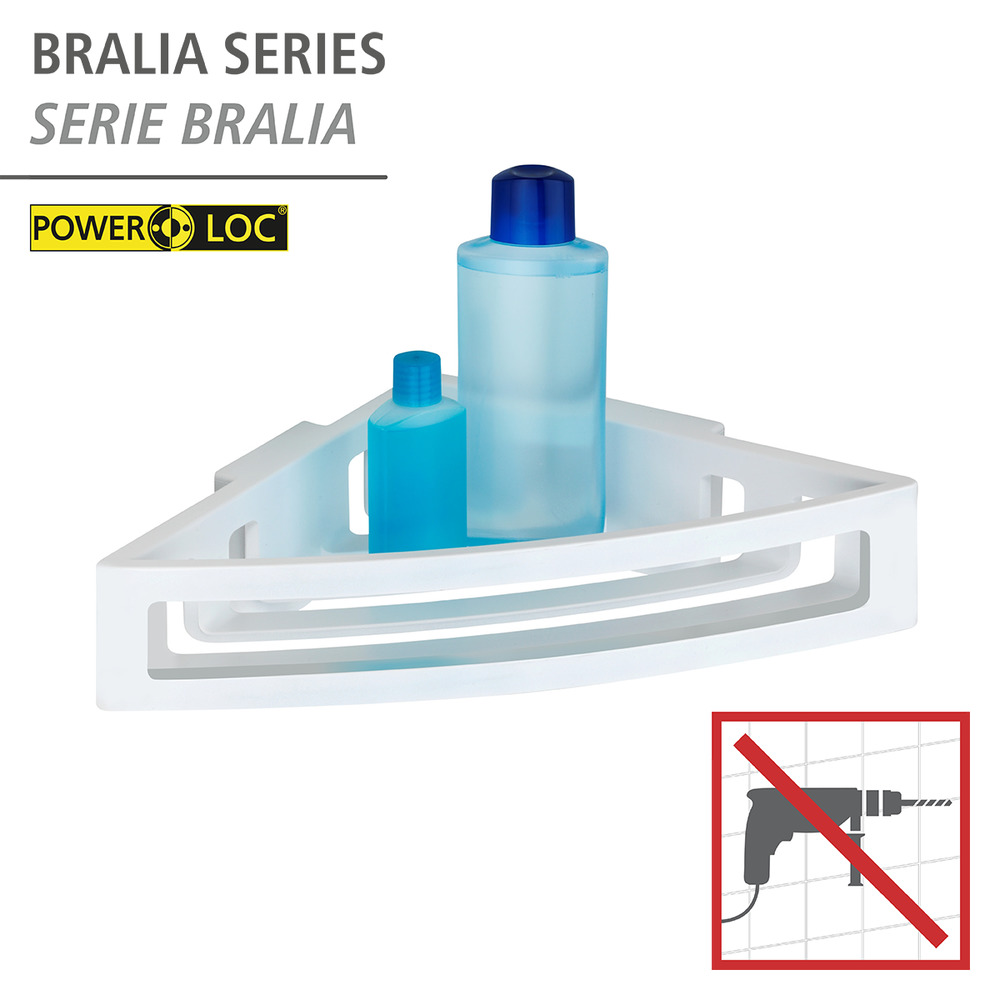 Power-Loc® étagère d'angle Bralia blanc  fixer sans percer