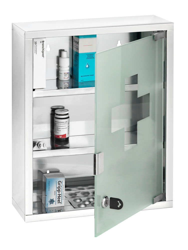 Armoire à pharmacie acier inox, brillant  acier inox, brillant, 30 x 40 cm