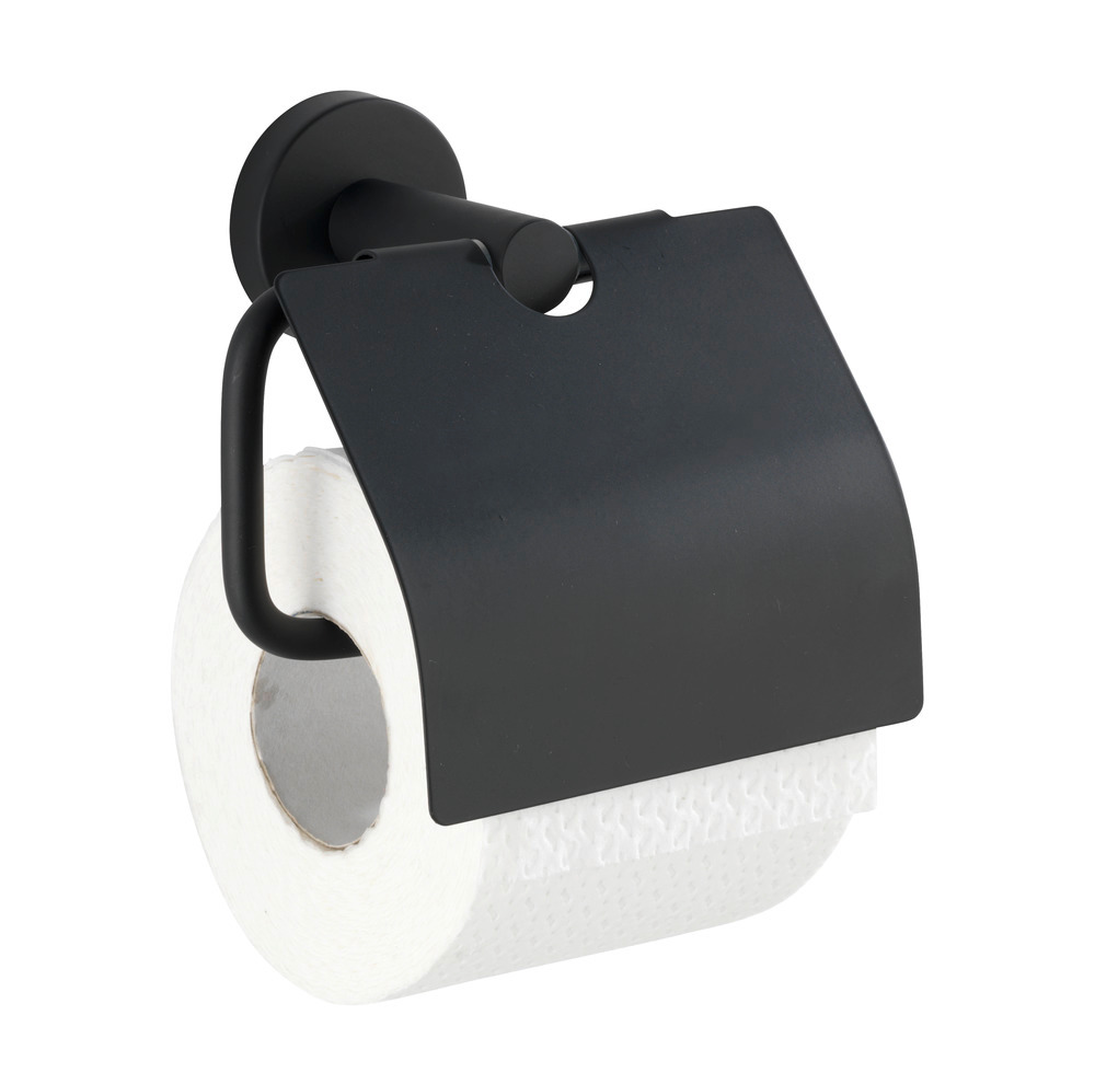 Dérouleur papier WC avec couvercle Bosio Black mat  inoxydable