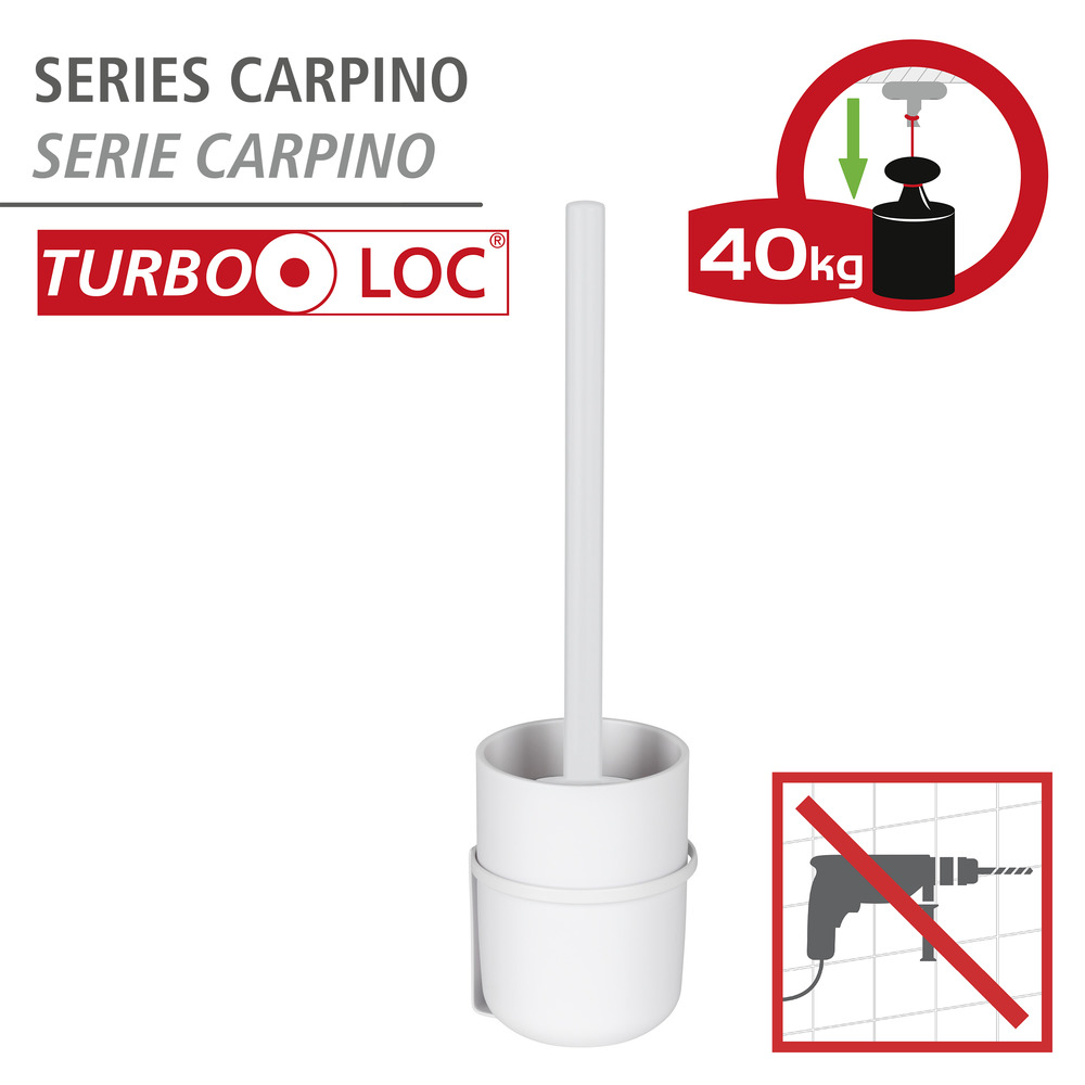 Brosse WC Turbo-Loc® Carpino Blanc  Fixation sans perçage