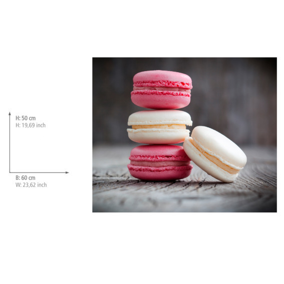 Fond de hotte, crédence cuisine verre "Macarons", 60x50 cm  60 x 50 cm