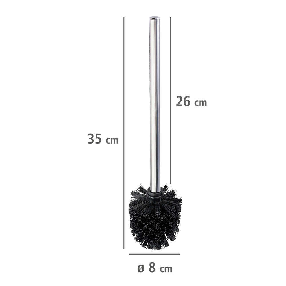 WENKO Brosse WC rechange, brosse WC noire, ø8 cm, H35cm, lot de 4  