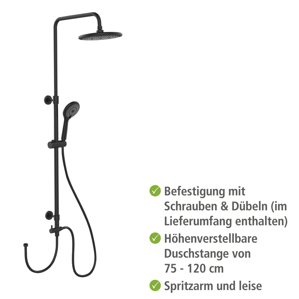 Ensemble pommeau, barre de douche et flexible Softwater  Raccordement facile à la robinetterie existante ou au coude de raccordement mural