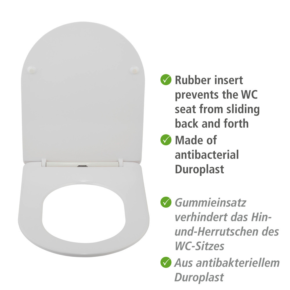 Siège WC Galati Blanc mat  en plastique thermodurcissable, effet soft touch