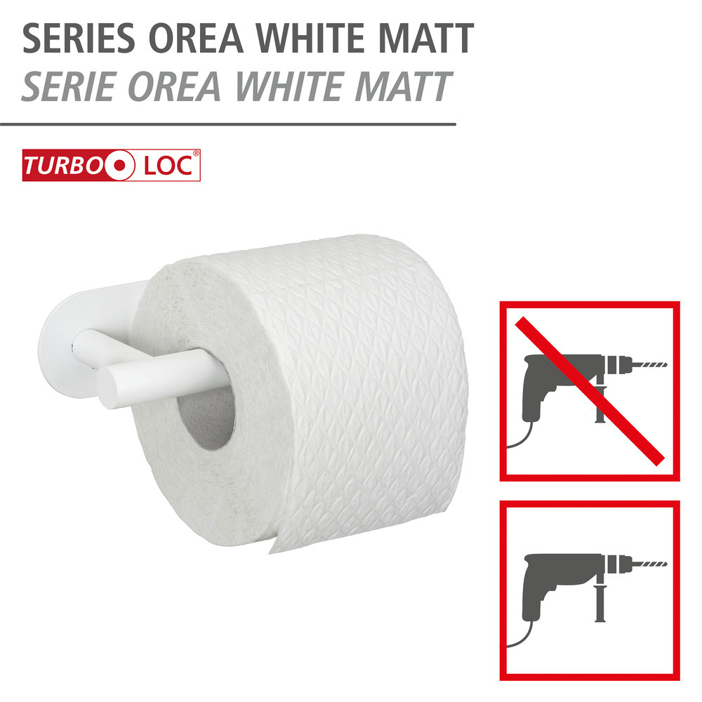 Turbo-Loc® Distributeur de papier toilette Orea White matt  en acier inoxydable