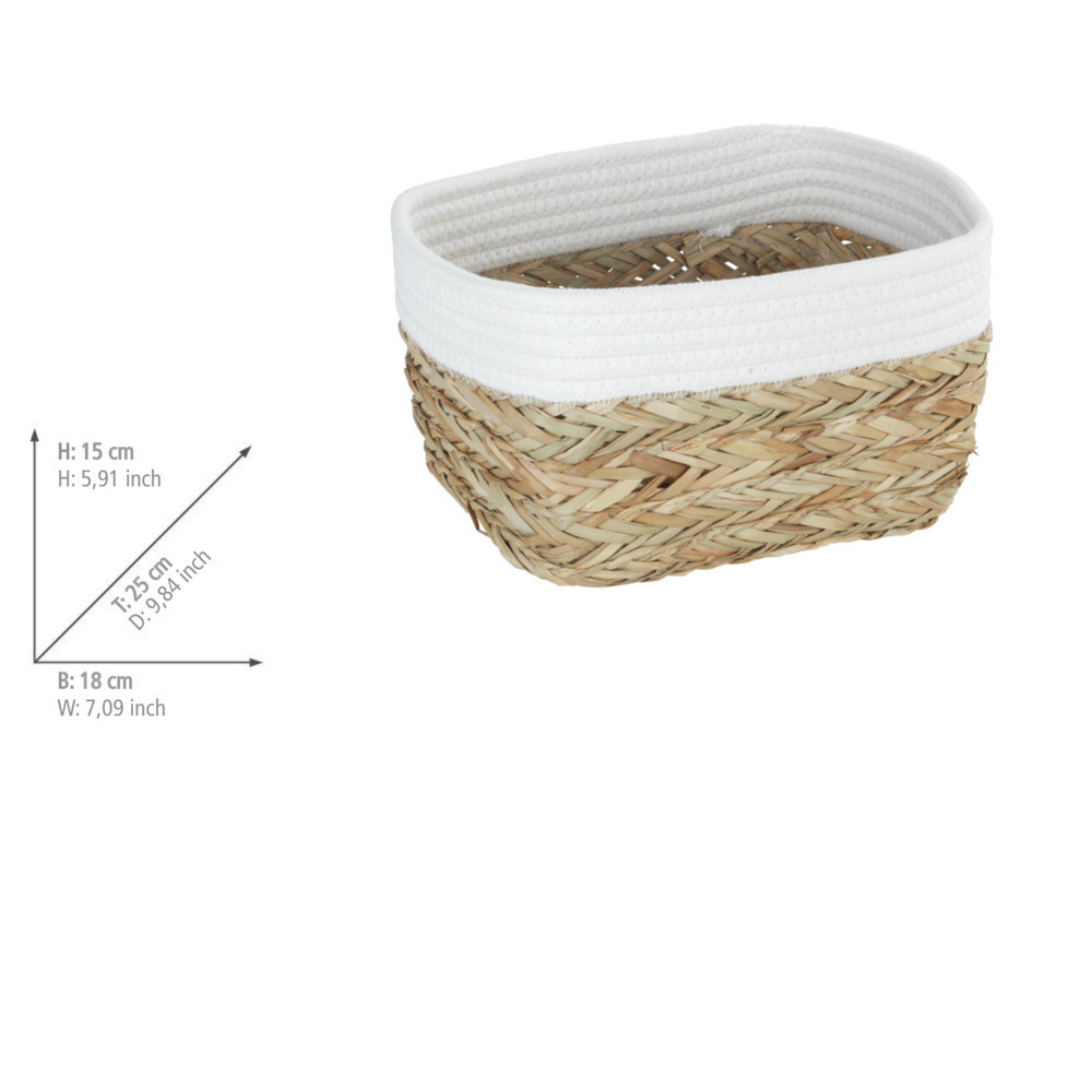 Panier de rangement Rika M, blanc  Corbeille de bain 