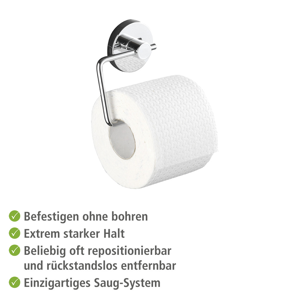 Support de papier toilette Milazzo avec set de 3 crochets,  Fixer sans percer - Vacuum-Loc®