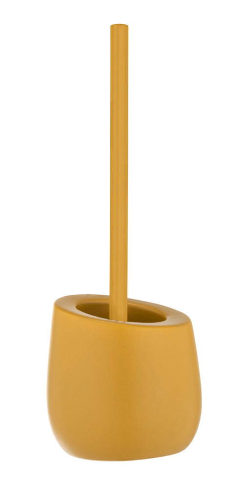 Ensemble WC Badi jaune en céramique  avec tête de brosse en silicone