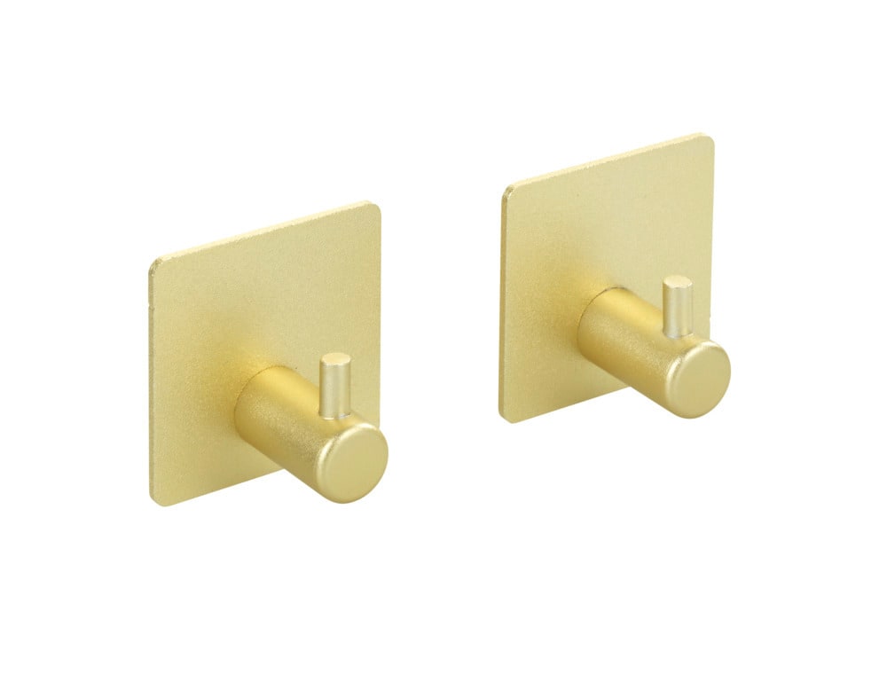 Crochets muraux Ureo Gold, lot de 2  en aluminium