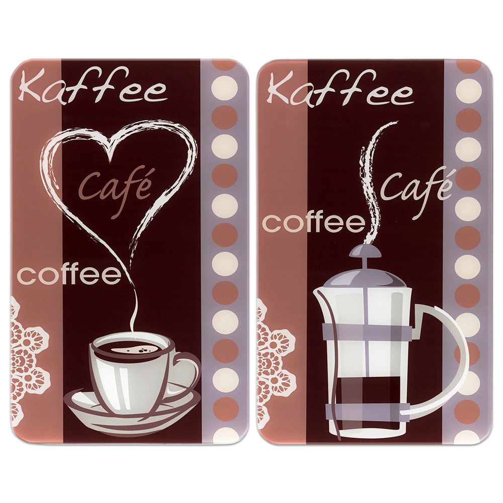 Protection plaque de cuisson en verre "café", lot de 2  pour tous les types de feux