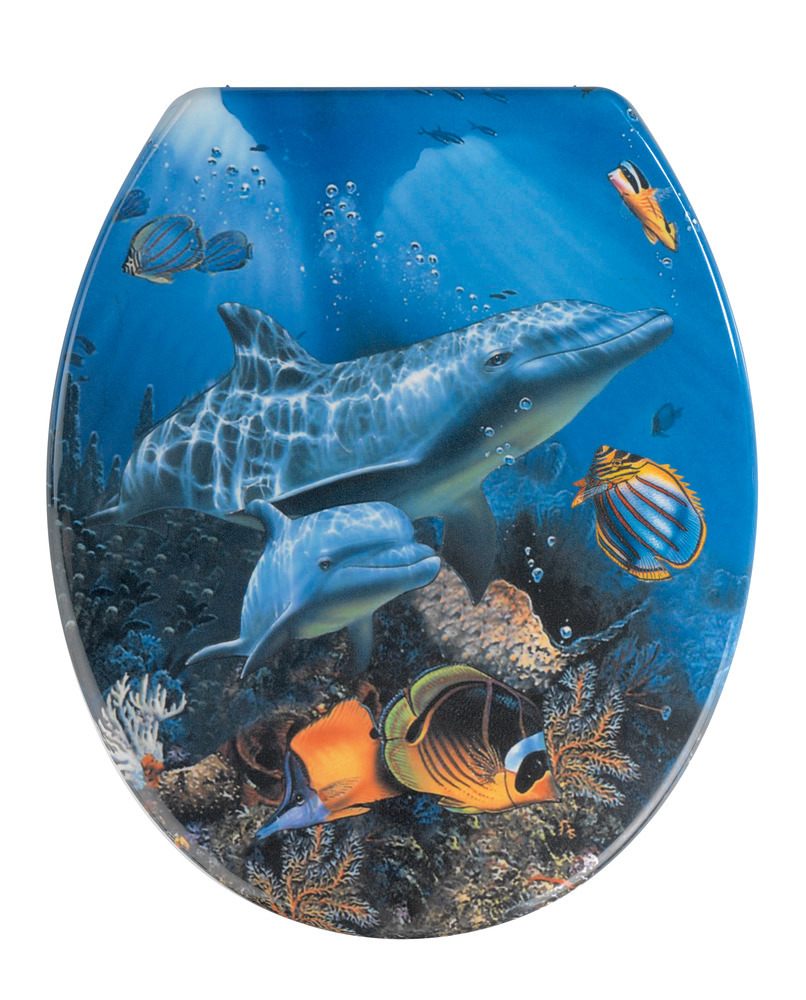 Abattant WC Sea Life  fixation en acier inox