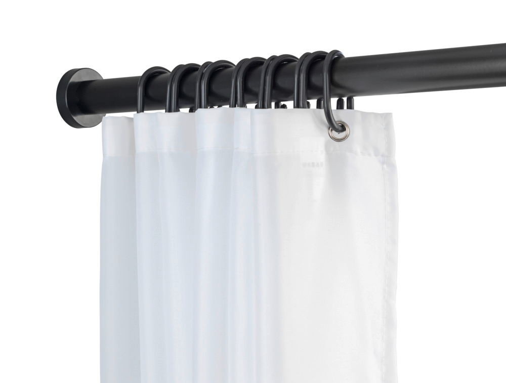 Barre de douche extensible, tringle rideau de douche 100% inox noir, 70-115 cm  Tringle de douche extensible en aluminium inoxydable