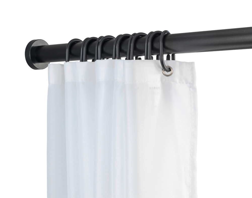 Barre de douche extensible, tringle rideau de douche 100% inox noir, 110-185 cm  Tringle de douche extensible en aluminium inoxydable