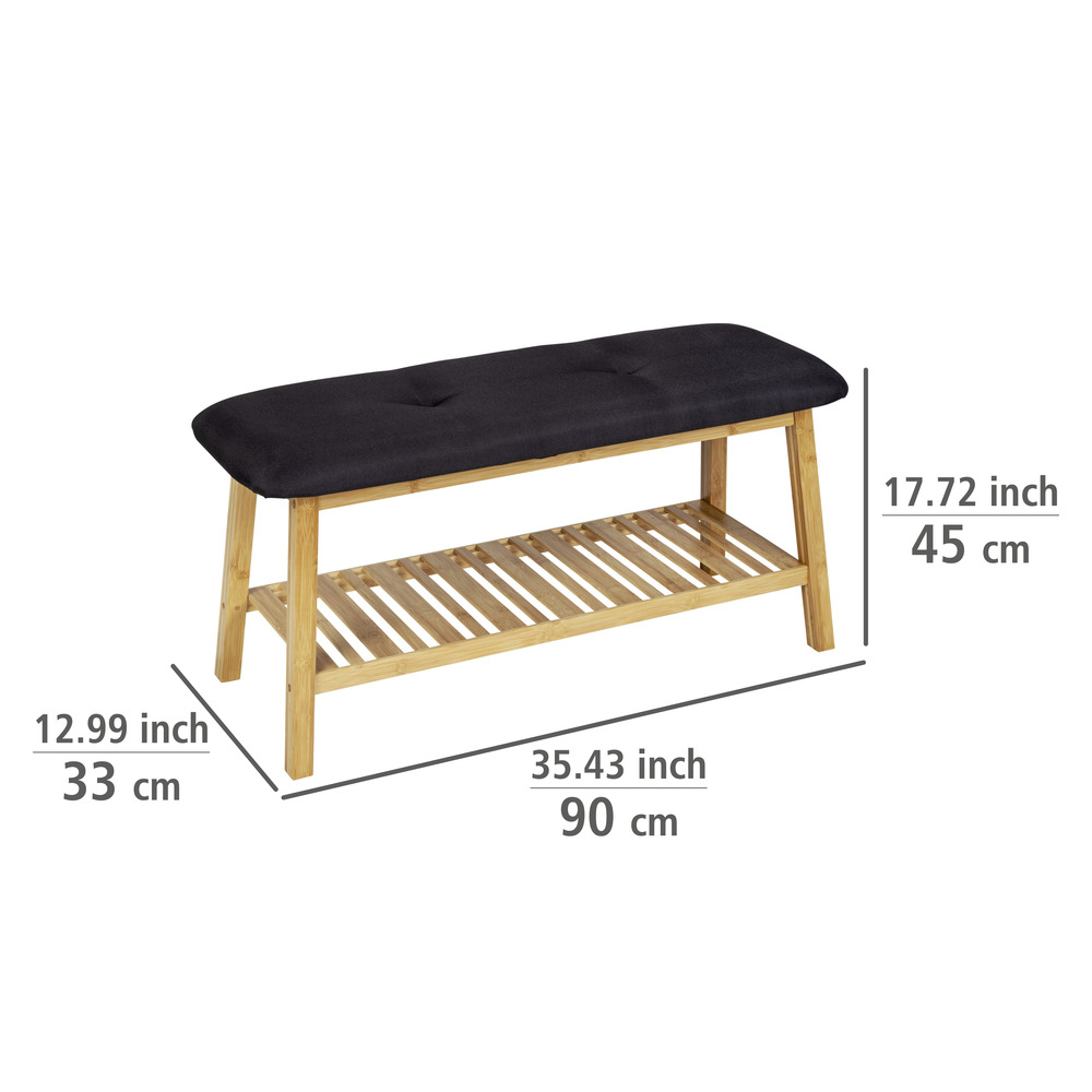 Banc de rangement Ecori  Bambou certifié FSC®, polyester recyclé