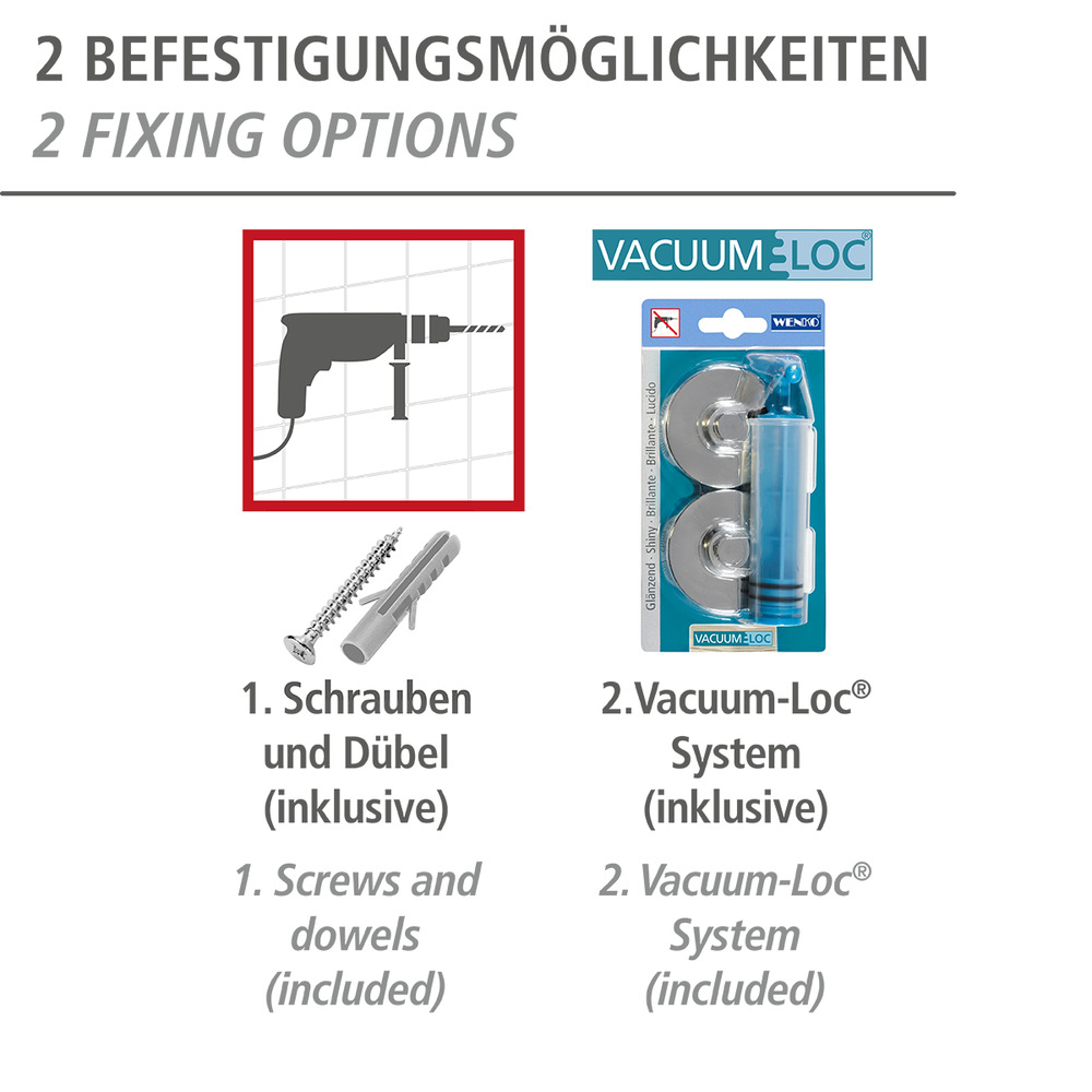 Vacuum-Loc® tablette Capri  zinc, fixer sans percer