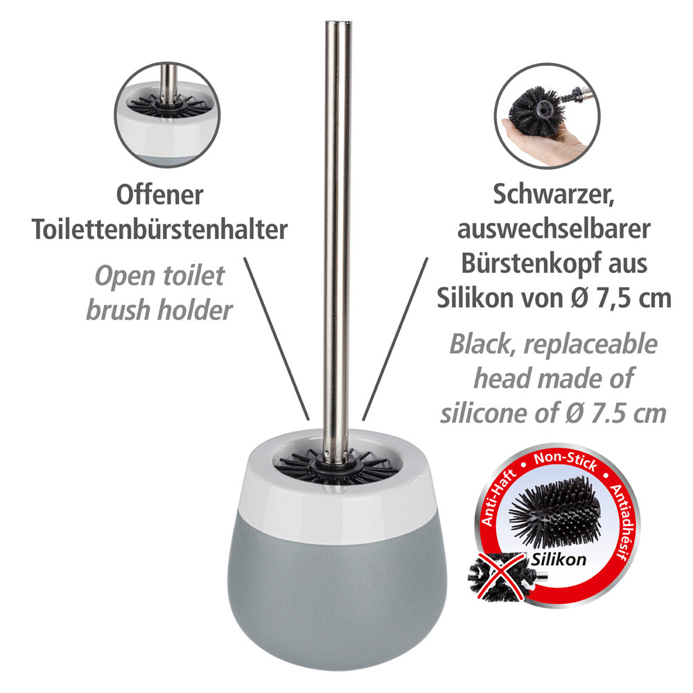 Brosse WC Malta gris/blanc  céramique