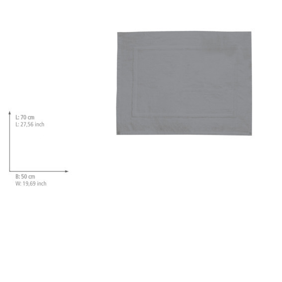 Tapis de bain en tissus éponge Paradise gris  50 x 70 cm