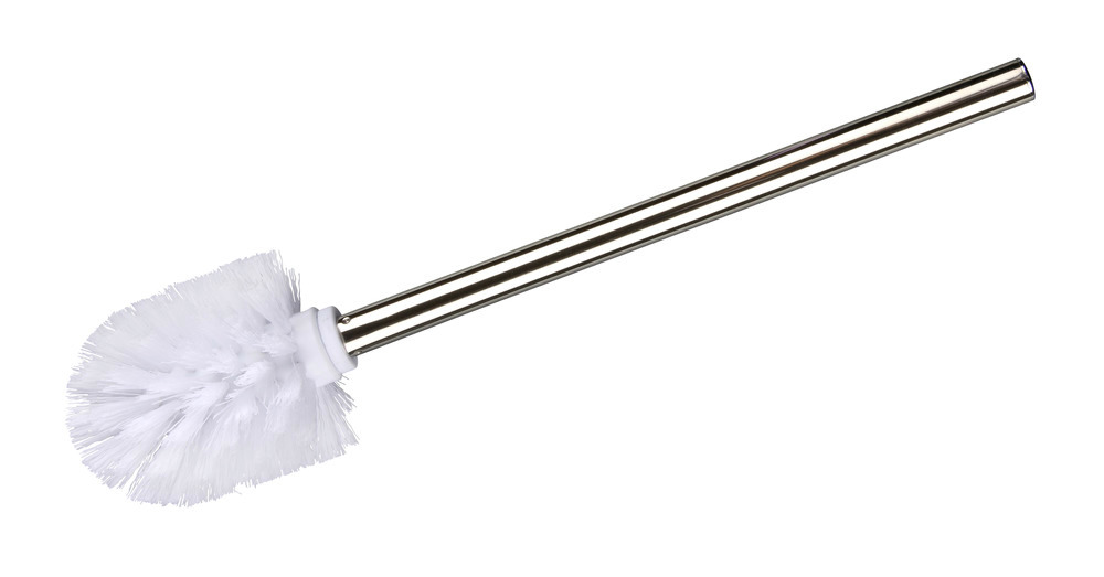 Brosse de rechange avec manche en acier inox blanc  pour les ensembles WC