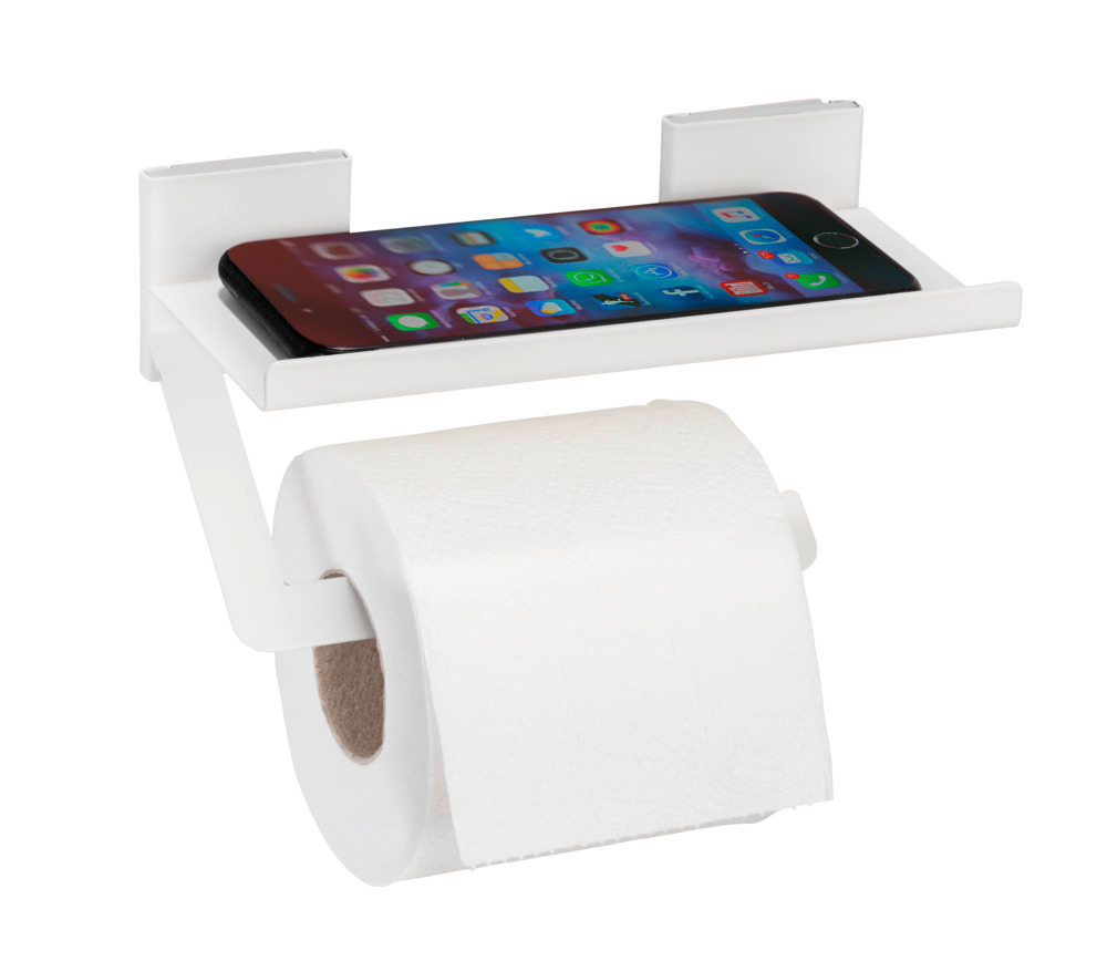 Distributeur de papier toilette Turbo-Loc® Ovaro Blanc mat  acier inoxydable, avec tablette