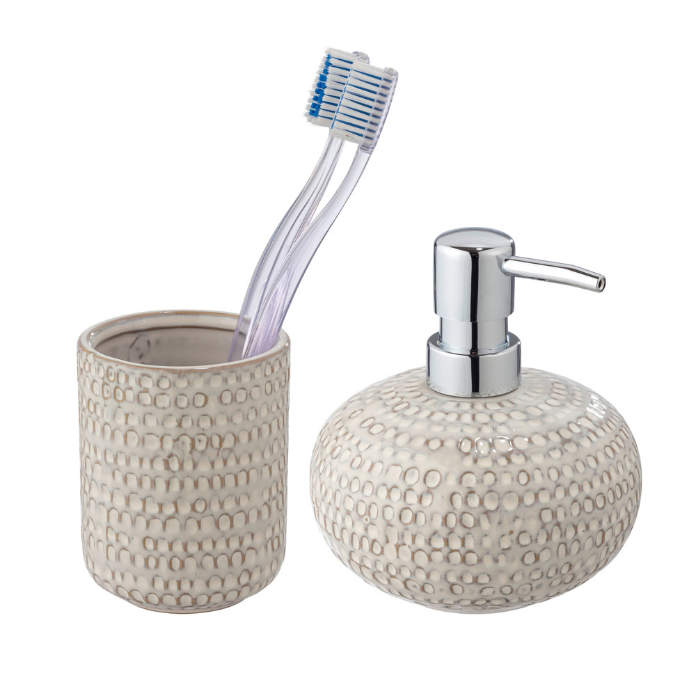 Ensemble de lavabo Pergole, 2 pièces  1 distributeur de savon, 1 gobelet à brosse à dents