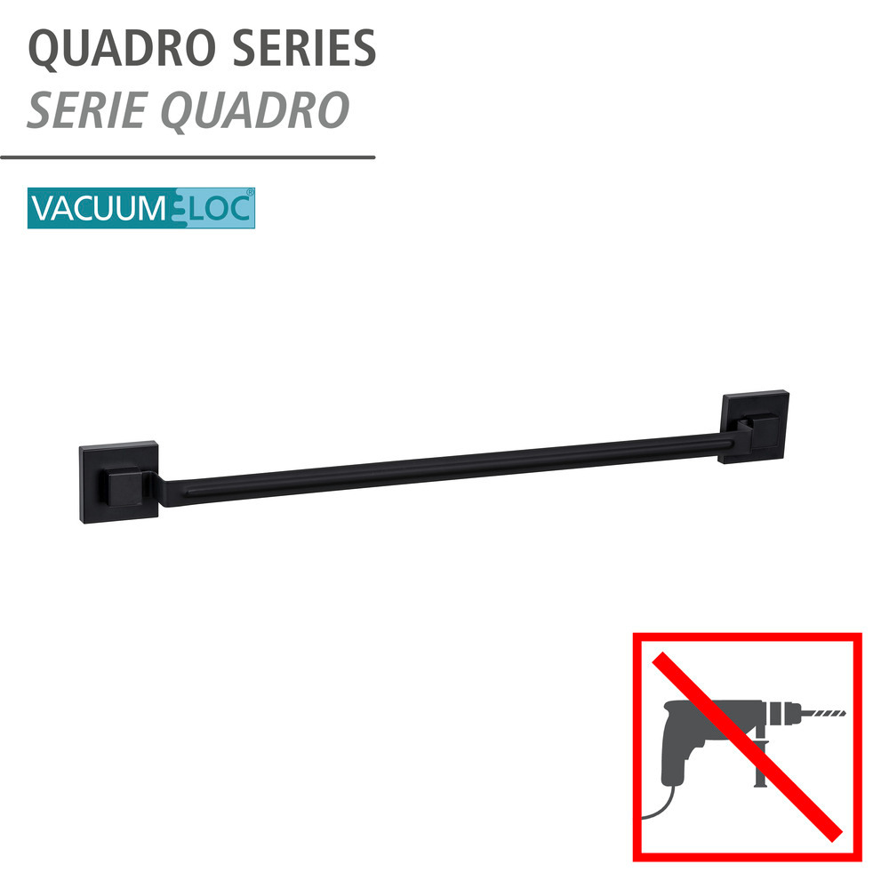 Barre porte-serviettes Vacuum-Loc® Quadro Noir  Fixer sans percer