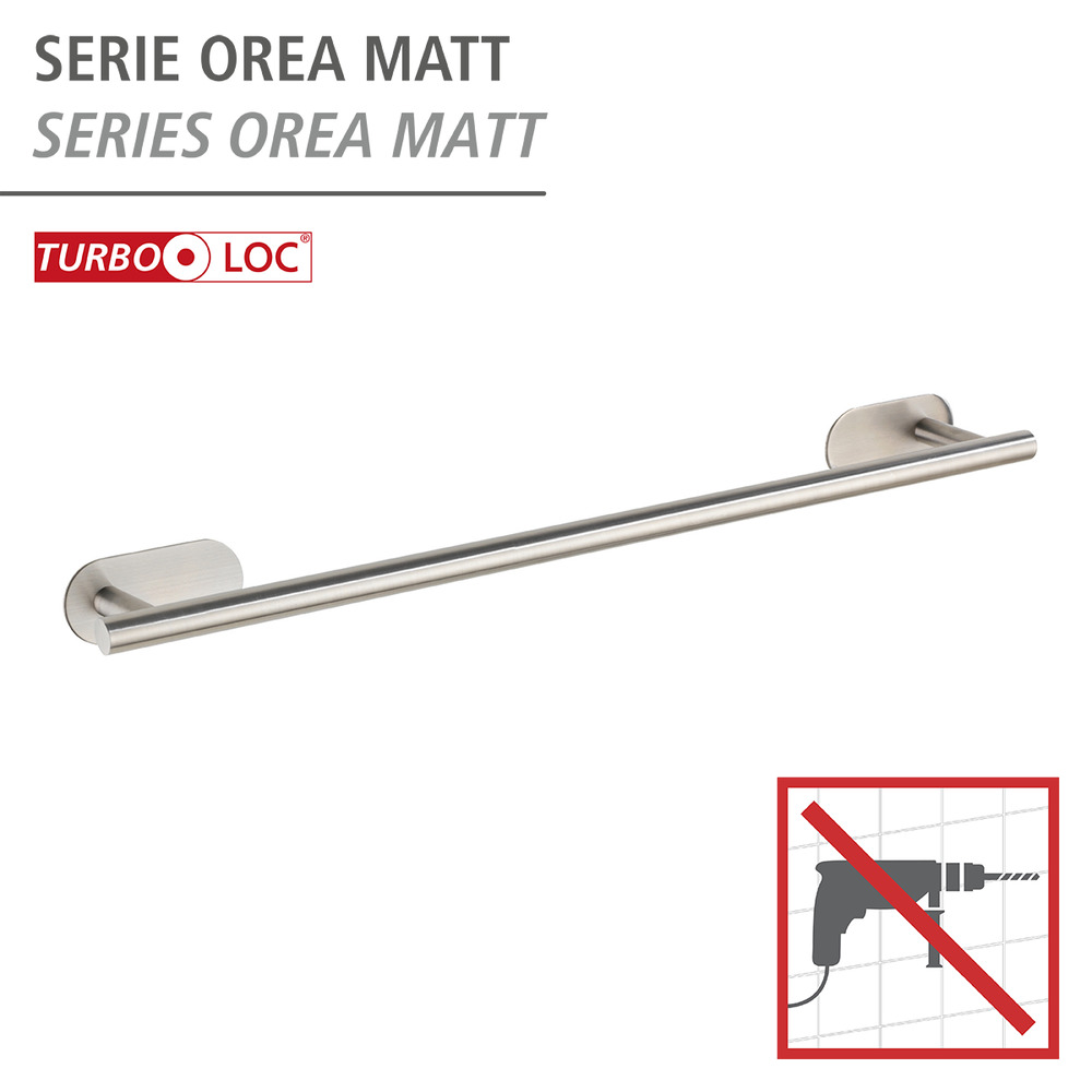 Turbo-Loc® Barre porte-serviette Uno Orea Mat acier inox  fixer sans percer