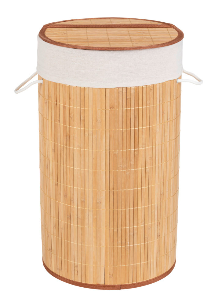 Panier à linge Bambou Naturel  corbeille à linge, 55 l