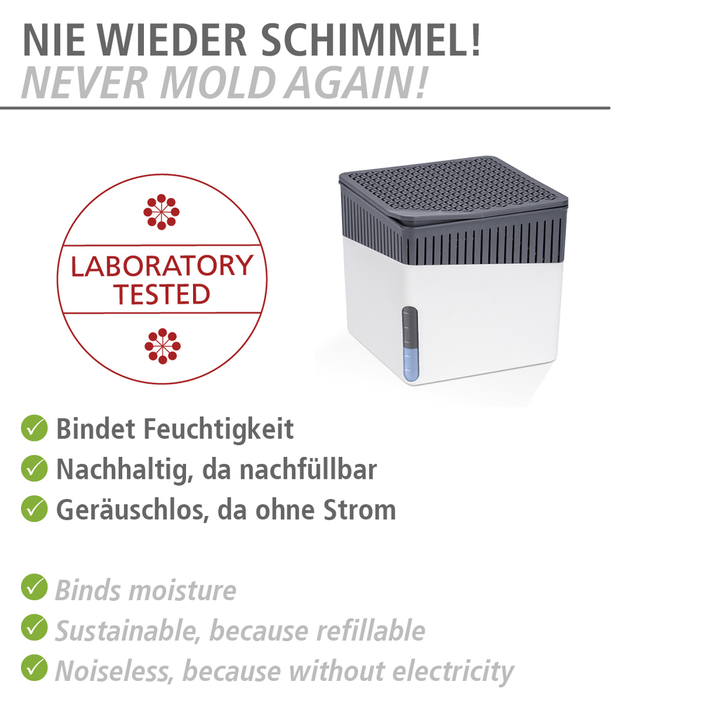 Déshumidificateur d'intérieur Cube - recharge de 1000 g au parfum d'orange  diminue l'humidité de l'air