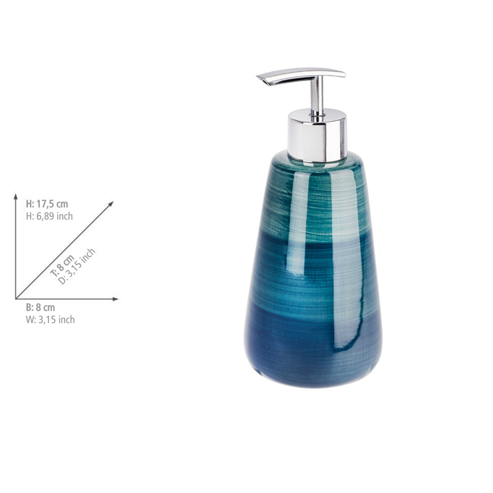 Distributeur de savon Pottery pétrole  hochwertige Keramik, 360 ml