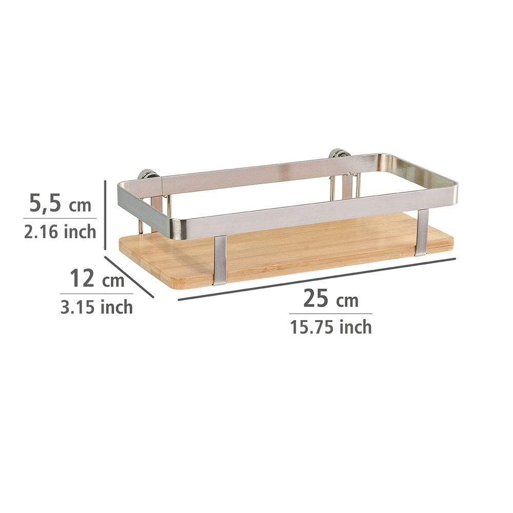 Étagère universelle Premium  en acier plat revêtu par poudre et bambou