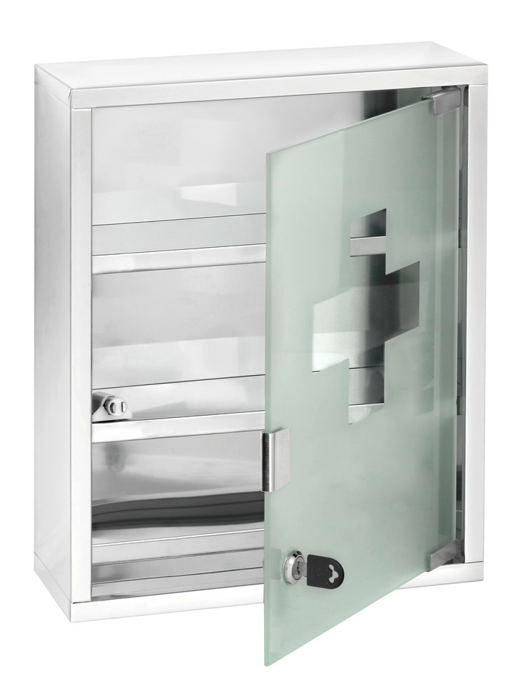 Armoire à pharmacie acier inox, brillant  acier inox, brillant, 30 x 40 cm