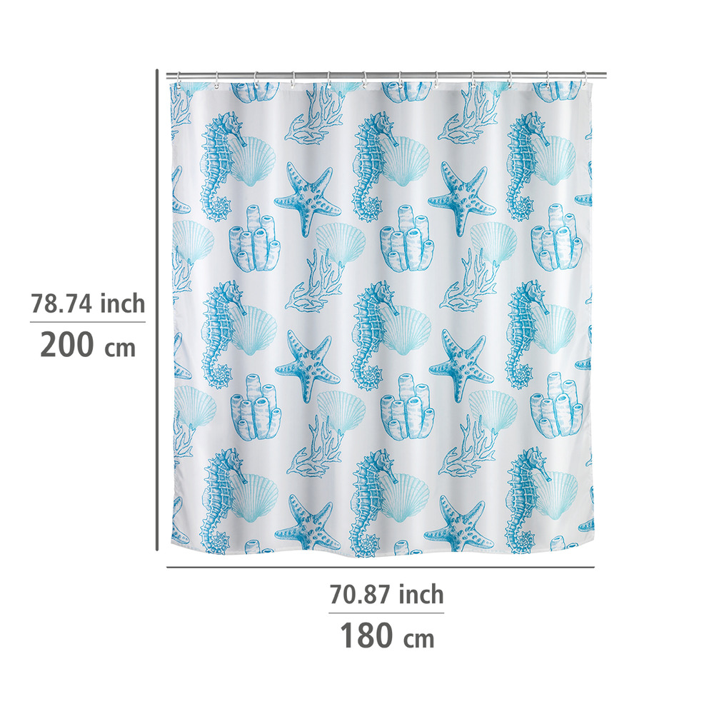 Rideau de douche original, waterproof,  rideau de douche 180x200 cm, Lagoa, polyester  Textile (Polyester), 180 x 200 cm, lavable